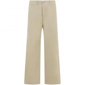 Burberry Men's Green Heavyweight Cotton Chino Trousers - Relaxed Fit, Size M