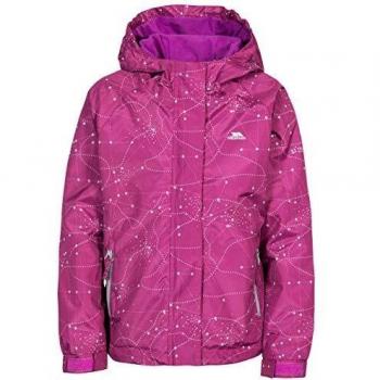 Trespass VILMA - Chaqueta impermeable con capucha para niños, color morado orquídea, 9/10
