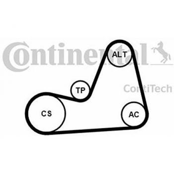 Kit de correas trapeciales Poli V CONTITECH 6PK1100K1 para VW, SKODA y SEAT