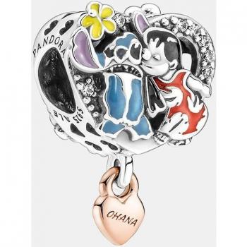 Charm Pandora Disney Ohana Lilo & Stitch 781682C01 en Plata de Ley