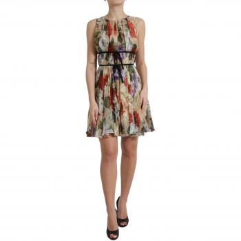 Dolce & Gabbana Floral Elegance Silk Chiffon Mini Dress - IT44 | L, Short Dresses, female, Multicolor, Size: M Floral Sleeveless A-line Mini Dress