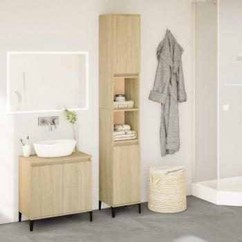 Mueble de baño Sonoma Roble 30x30x190cm Madera multicapa