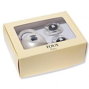 Tous Baby Set 2 Chupetes + Portachupetes Ref. BEAR-302 Color 008 Osito Negro
