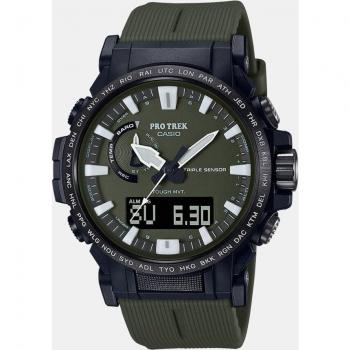 Casio Pro Trek PRW-61Y-3ER Men's Green Rubber Watch with Altimeter, Barometer, and Compass