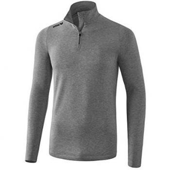 Erima Unisex Basic Half Zip Sweatshirt Grey Marl 140 cm
