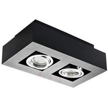 Lámpara de techo decorativa Kanlux STOBI con 2 focos orientables GU10 en color negro