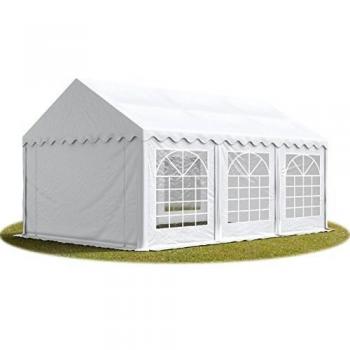 Carpa para fiestas Toolport 3x6 m ignífuga, lona PVC 700 N, impermeable, color blanco