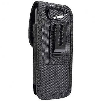 Funda Cinturón Vertical de Nylon con Clip Metálico y Tarjetero para Gooweel M15 - Negra