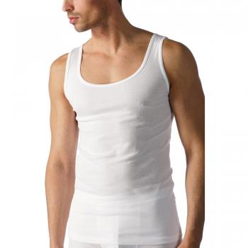 Mey Camiseta Interior Sin Costuras Laterales Casual de Algodón para Hombre, Color Blanco, Talla XXL