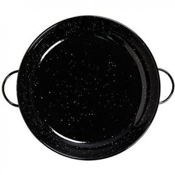 La Valenciana - Paella (55 cm, Acero Inoxidable, esmaltado, con 2 Asas), Color Negro