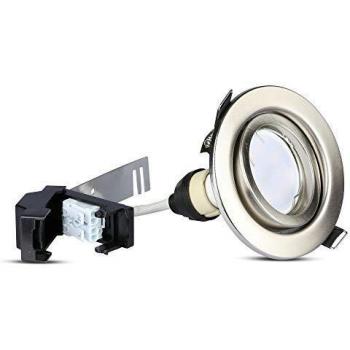 Kit 3 Piezas Focos LED Empotrables Redondos Orientables GU10 5W Color Níquel Satinado 6400K