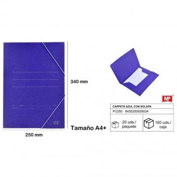 CARPETA AZUL CON SOLAPA A4