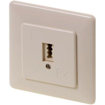 Kräcker, ZE TAE Einfachdose: TAE UP 6 F+N universal, blanco perla - RAL1013, lose