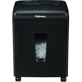 Fellowes 62Mc - Destructora trituradora de papel, microcorte, destruye hasta 10 hojas, uso personal, tritura tarjetas de crédito, color negro