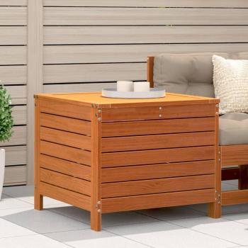 Taburete de jardín de madera de pino marrón con cera, dimensiones 62x63,5x53,5 cm