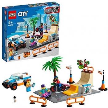 LEGO 60290 City Pista de Skate Set de Construcción con Monopatín, Camión de Juguete y Mini Figura de Atleta en Silla de Ruedas