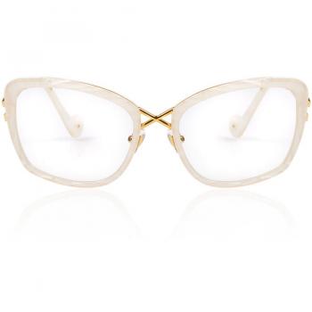 Anna-Karin Karlsson LA CROIX Pearl Women's Prescription Eyeglasses White Frame 57mm - Blue Light Block Available