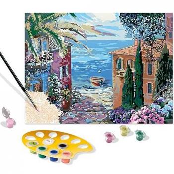 Ravensburger CreArt Adult Premium, Paisaje mediterràneo, Pintar por Números, Edad Recomendada 14, Multicolor, único, 20218
