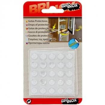 Brinox B70620H Gotas Protectoras Adhesivas, Transparente, Diámetro 9 mm x 2 mm, Set de 25 Piezas