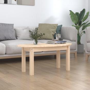 Mesa de centro de madera maciza de pino 80x40x35 cm Marrón