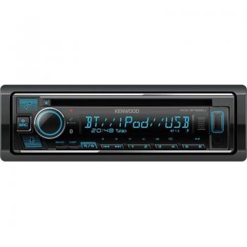 Kenwood KDC-BT665U Autoradio CD/Bluetooth/USB con pantalla LCD, sintonizador AM/FM, compatibilidad con dispositivos iOS y Android, puerto USB frontal, entrada auxiliar de 3.5 mm, control remoto incluido