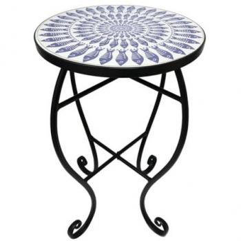 Mueble Auxiliar Azul Tropical con Diseño de Peces 36x36x55cm