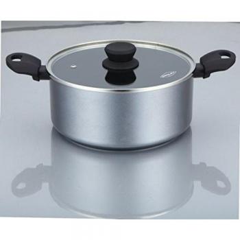 Oroley - Cazuela Alta Inducción Ecosilver | Antiadherente | Ecológica | con Tapa de Vidrio | Hecha de Aluminio Prensado | Sin PFOA | 20 cm