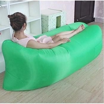 autohinchable camping Sleeping Pad inflable Air camas Air Sleep sofá Lounge portátil Air Beach Indoor Outdoor sofá Saco de dormir sofá, verde