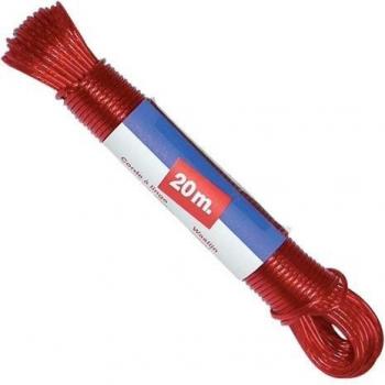 Metaltex - Cuerda de acero plastificada para tendedero, 20 m, colores aleatorios