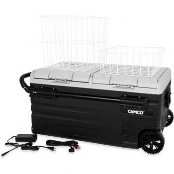 Camco 95L Dual Zone Electric Cooler - Portable Refrigerator for Camping
