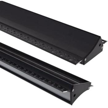 Perfil de Aluminio Empotrable para Escayola/Pladur con Tapa Continua Negra para Tira LED hasta 20mm - 6m Semi-transparente