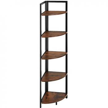 Estantería Castlebar 30 x 30 x 150 cm - Estantería compacta de estilo industrial con cinco estantes, tableros estables de aglomerado efecto madera con recubrimiento protector de melamina, sólida estructura