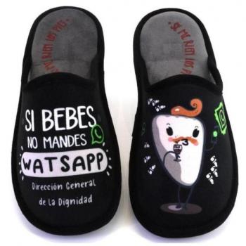 LARO JONAS68 Zapatillas de casa de hombre negro 622