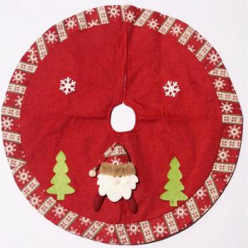 Falda del árbol de Navidad 60cm Rojo Estampado de Papanoel o Muñeca de Nieve