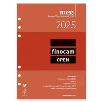 Recambio Anual Finocam R1093 1000 2025 Semana Vista Horizontal 15,5 x 21,5 cm Español (Enero 2025 - Diciembre 2025)