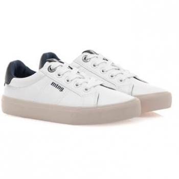 Zapatillas deportivas Mustang Emi Infantil Cobe Blanco, características: cierre con cordones, tipo de puntera redonda, estilo bamba