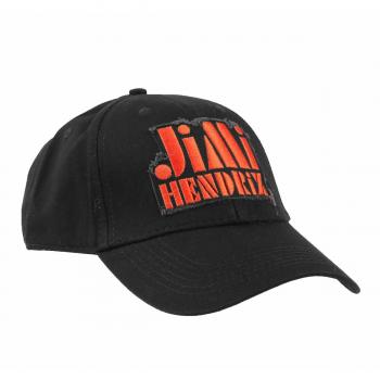 Jimi Hendrix Orange Stencil Logo Black Cap - Rock Off