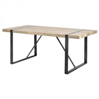 Mesa Comedor Madera-Metal Natural 180x90x76 Cm - Diseño Elegante y Funcional