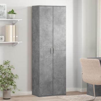 Aparador alto de madera de ingeniería gris hormigón 60x35x180 cm