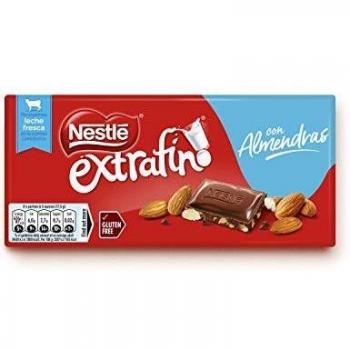 Nestlé Extrafino - Tableta de Chocolate con Leche y Almendras - 7 Paquetes de 123 g