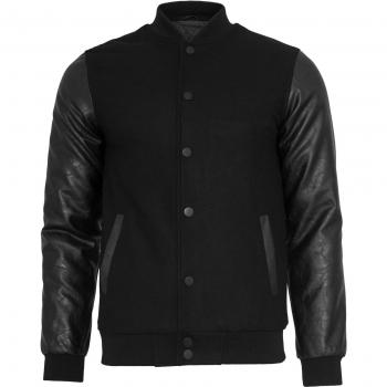 Urban Classics Oldschool College Jacket Black Regular Fit