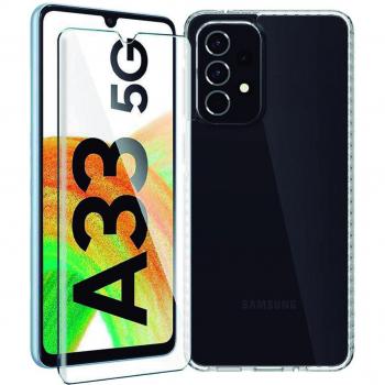 Funda Híbrida + Protector Cristal Templado para Samsung Galaxy A33 5G
