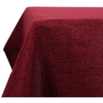 Deconovo Mantel de Mesa Rectangular Eefecto Lino 150 x 240 cm Rojo