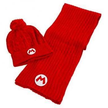 Nintendo Super Mario Beanie and Scarf Set - Unisex Winter Accessories