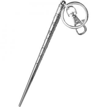 Llavero metálico de varita de Hermione - Harry Potter, diseño detallado, material metálico resistente, tamaño compacto ideal para llaves o mochila