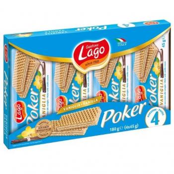 Barquillos Vainilla Poker Gastone Lago 180 Gr caja de 4 unidades