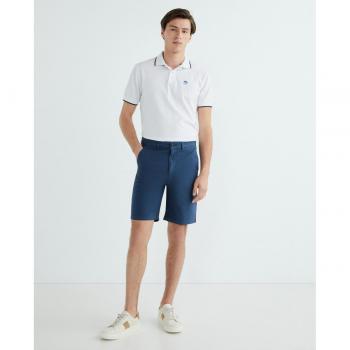 North Sails Men's Stretch Cotton Chino Bermuda Shorts - Blue Regular Fit W38