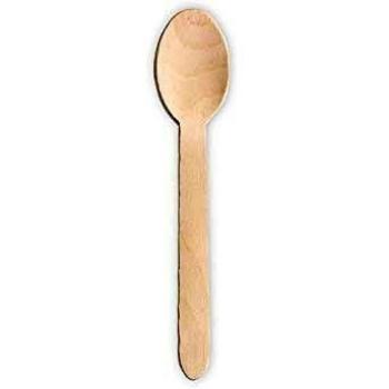 100 Wooden Spoons Spoon 16.5 Cm Biodegradable Tableware 100 Pieces Great For Parties Bbq Picnics And Events