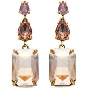 Pendientes Luxenter Kiop de Cristal Multicolor acabados en oro amarillo de 18k