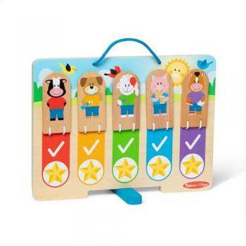 Wooden Daily Routines Chart for Kids - Day and Night Activity Planner